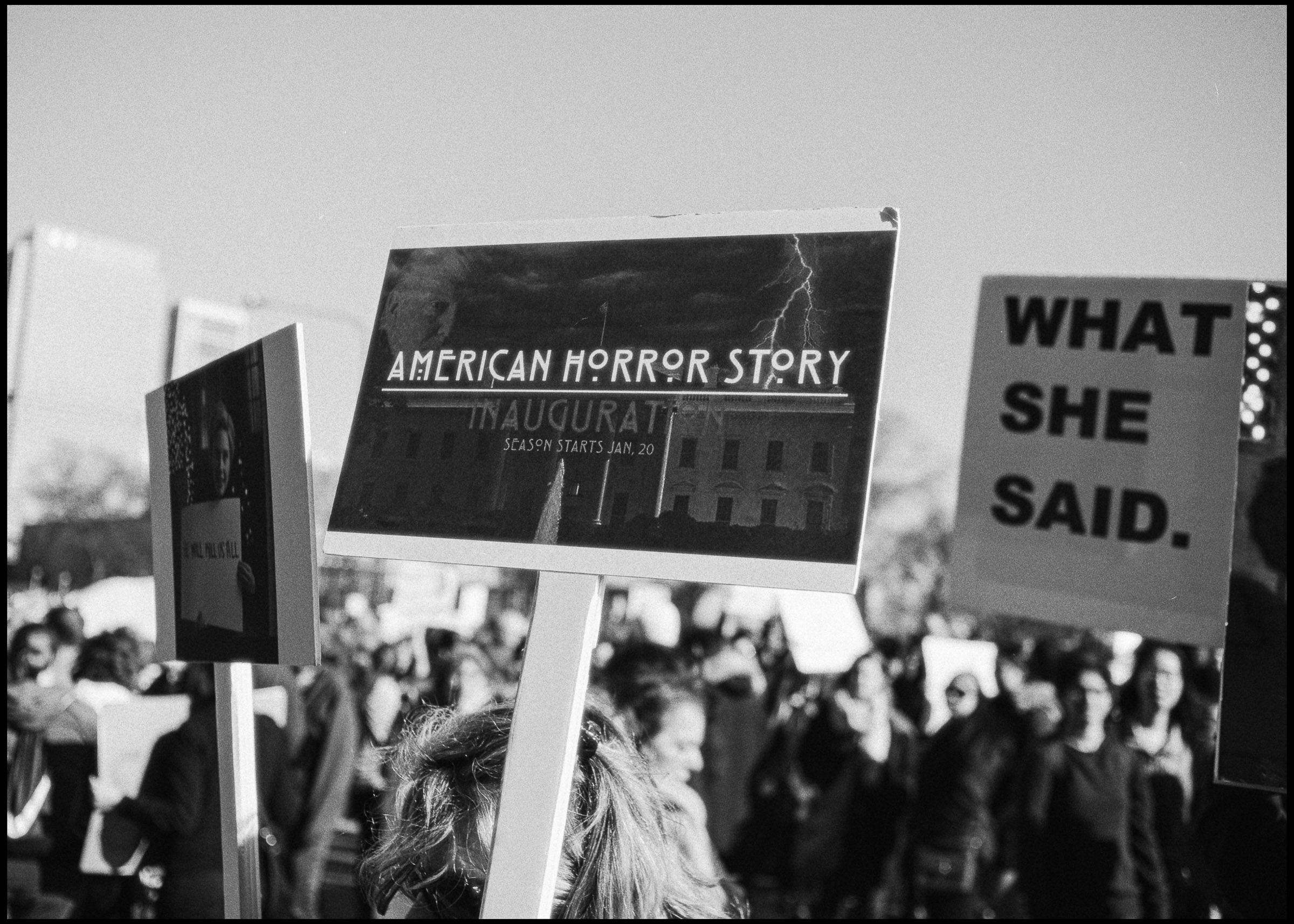 AHS sign at the Women's March, Chicago 2017