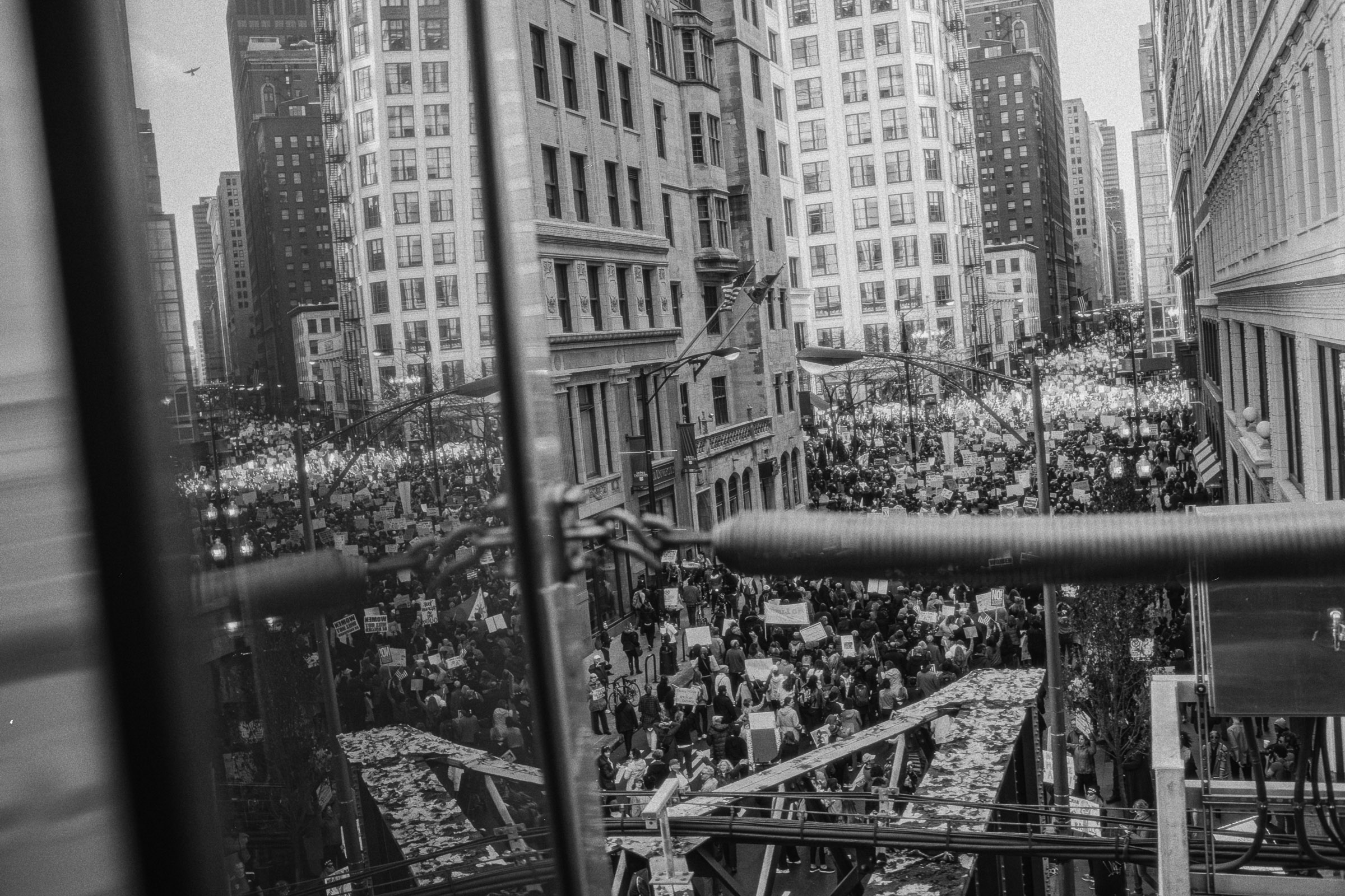 Women's March crowd from the final platform vantage, Chicago 2017