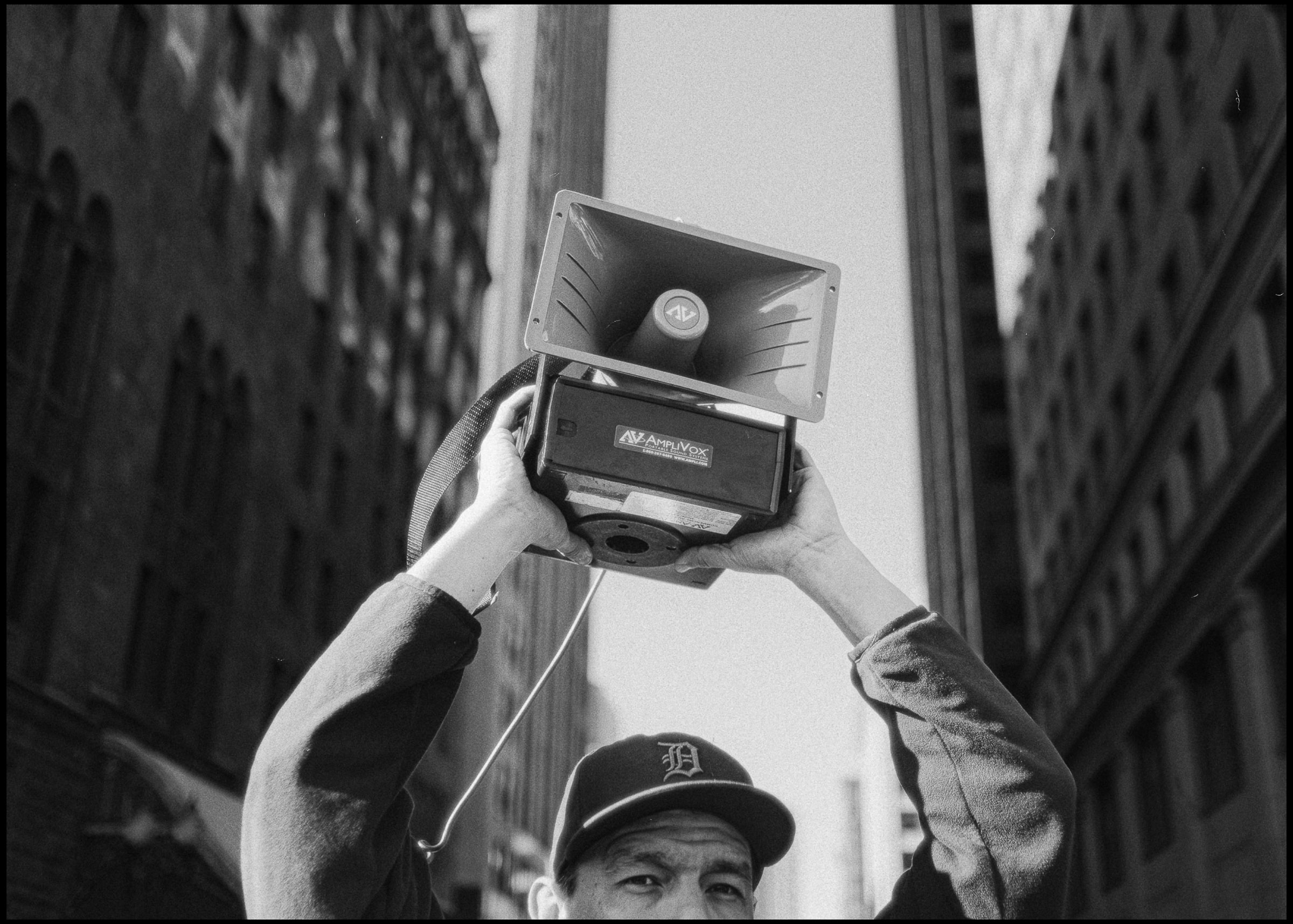 Megaphone chant at the Women's March, Chicago 2017